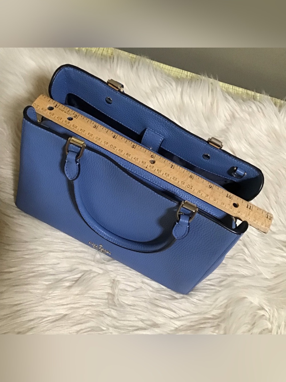 Kate spade triple compartment Leila pebble leather in fresh blue - Picture 6 of 16